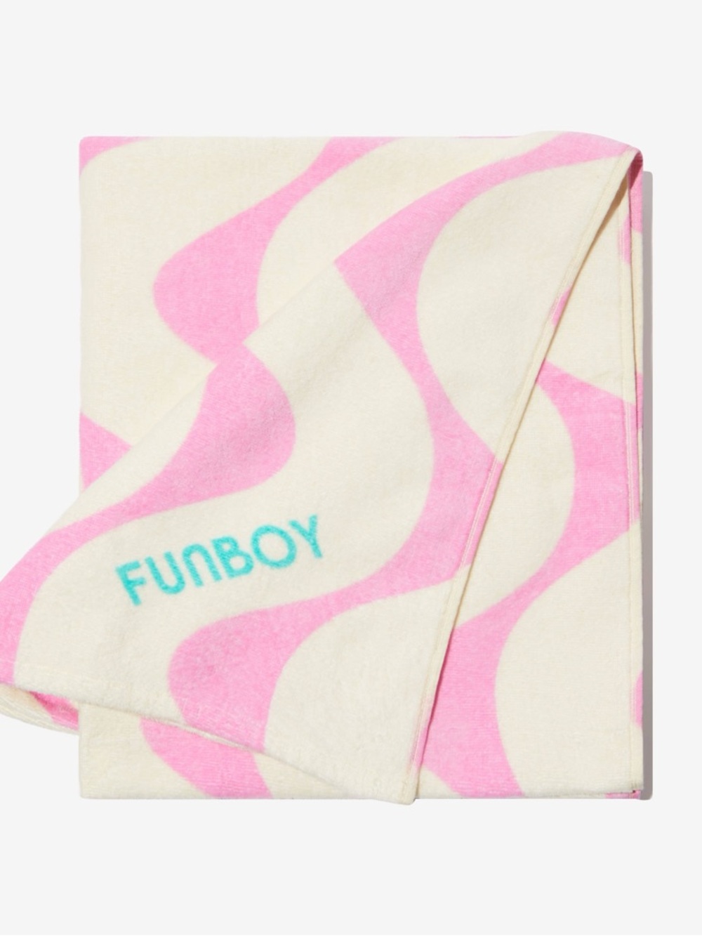 FUNBOY Pink & Cream Wave Beach Towel